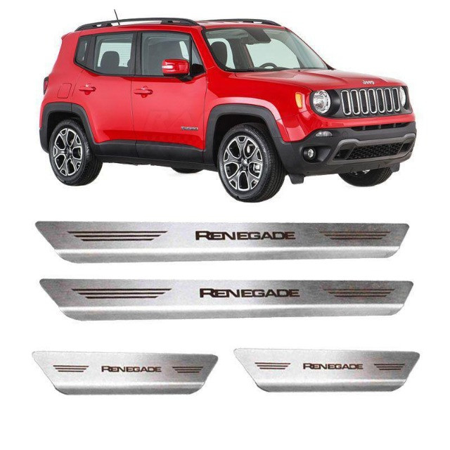 Soleira Protetora Portas Aço Inox Jeep Renegade 2015 à 2021 - Fácil instalação