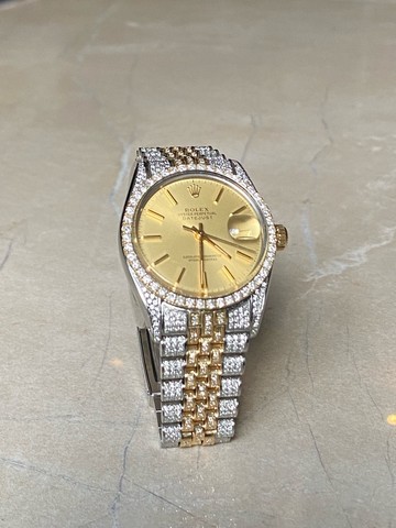 Rolex Date Just - Aço e Ouro 5,8 Ct de Diamantes 
