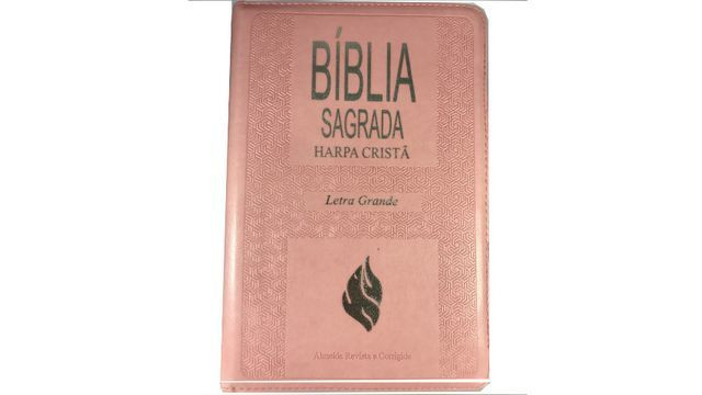 Bíblia Feminina Mulher Com Harpa Crista Letra Grande Ziper - Foto 2