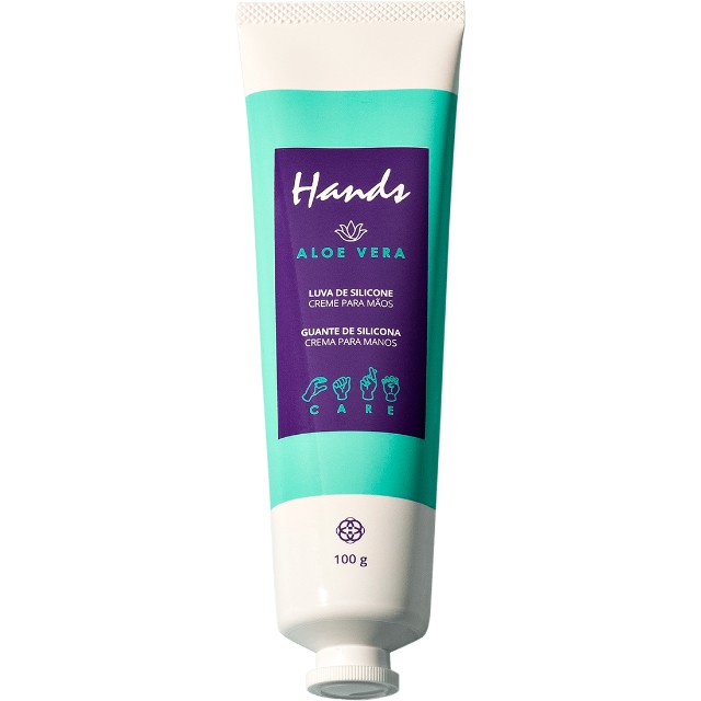 Luva De Silicone Aloe Vera Creme Para As Mãos Hands 100g - Hinode