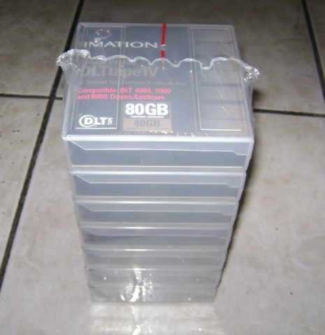 Pacote Lacrado Com Fitas Cartucho Dlt Tape Iv Imation 80gb