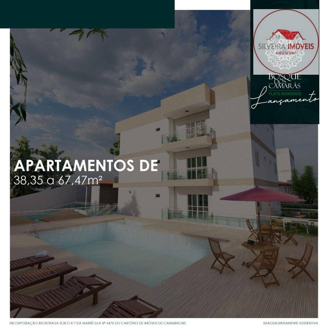 Flat em Aldeia com 1 dormitório à venda, 38 m² por R$ 218.595 - Aldeia dos Camarás - Camar - Foto 3