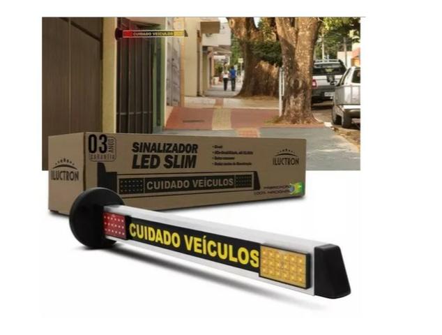 Sinalizador De Garagem Sonoro Veicular Para Portão Led