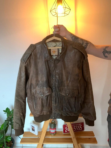 jaqueta de couro hard rock cafe