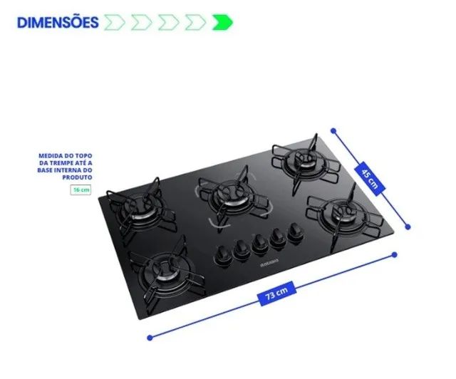 Fogão Cooktop 5 Bocas Itatiaia Essencial - Novo - Super Oferta - Foto 2