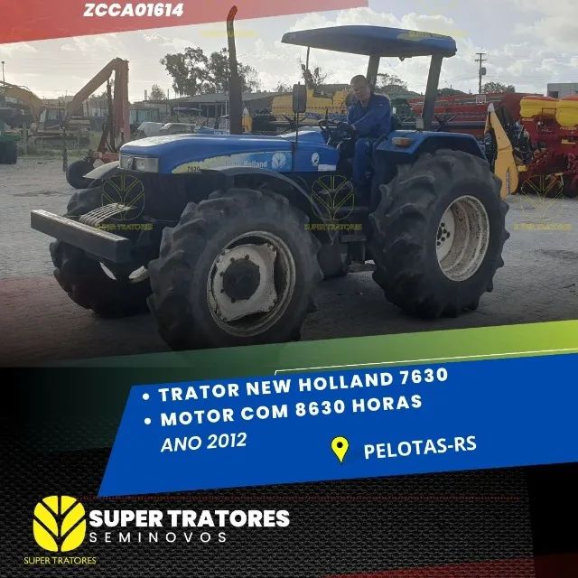 Trator New Holland 7630 ano 2012.