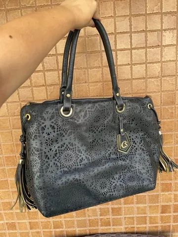 Bolsa couro Carmen Steffens preta  - Foto 2