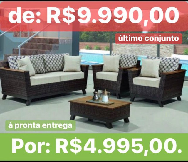 Conjunto Sofas Ayla Alumínio/Fibra/Eucalipto/Tecido AcquaBlock