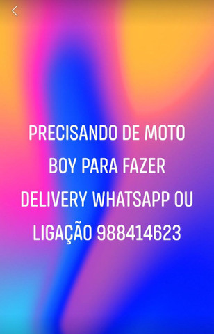 PRECISANDO DE MOTO BOY