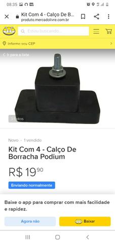 Placa,apoio e calço de borracha