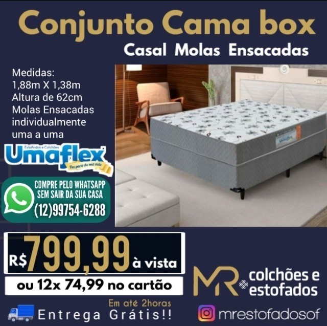 Cama Box Casal Super Macia Molas - Móveis - Cidade Morumbi, São José dos  Campos 1064645596 | OLX