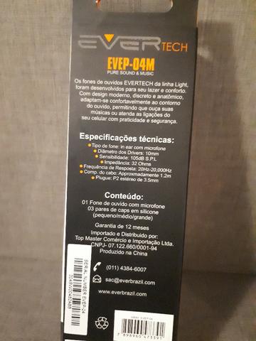 Fone de Ouvido Ever Tech EVP04M - Foto 4