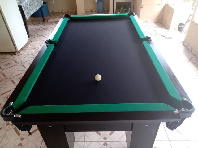 Mesa Charme Pgto na Entrega Cor Preta Tecido Preto e Borda Verde FETM9801 - Foto 2