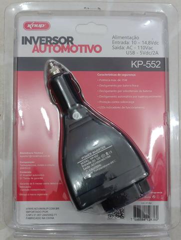 Inversor Conversor Automotivo 75w 12v P/ 110v Veicular (Novo) - Foto 6