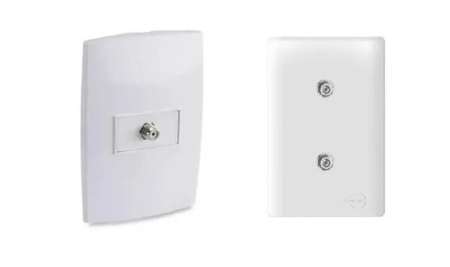 Conjunto Tomada Coaxial Antena TV