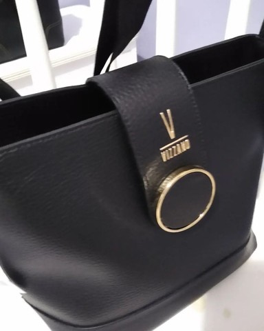 Vizzano bolsa de lado e de mão pequena couro preta