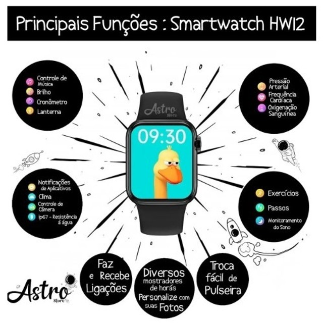 relógio smartwatch hw16 serie 6 tela infinita 44mm 2021 top
