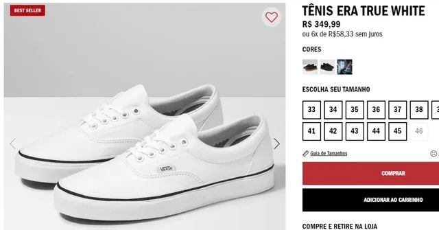 Tênis Vans Era True White - Branco