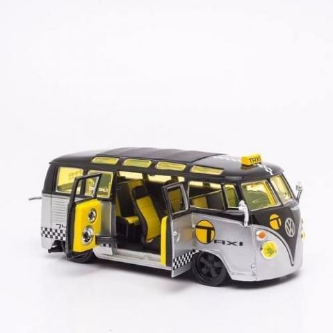 Kombi Custom Van Samba Preto Cinza Taxi Tunada Escala 1/25 - Foto 5