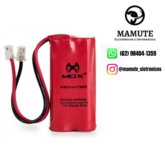 Bateria Para Telefone Sem Fio Mox Mo-u120