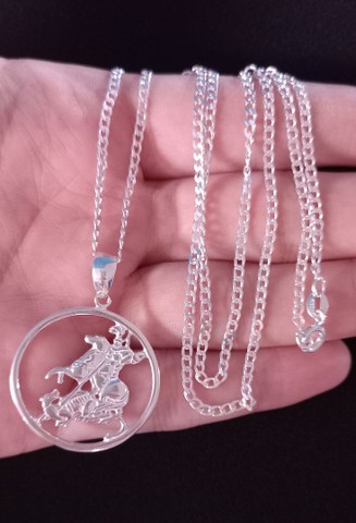 Conjunto Sao Jorge de prata 925 (NOVO)