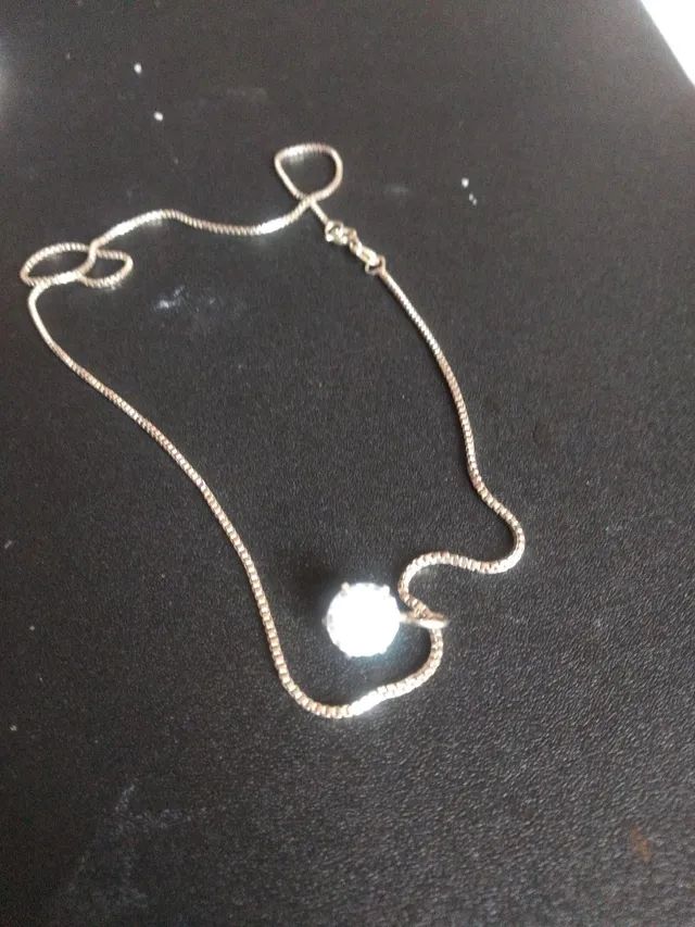 Corrente em prata com ponto de luz zircônia. - Foto 3