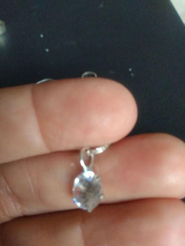 Corrente em prata com ponto de luz zircônia. - Foto 4