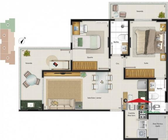 Edifício Adress. Apartamento com 2 quartos, suíte, varanda na Praia do Canto - Foto 14