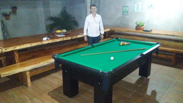 Mesa Charme Pgto na Entrega Cor Preta Tecido Verde Mod. MWSH7185