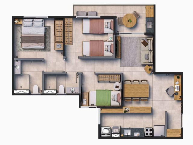 Apartamento Presidente Kennedy (Cod0128) - Foto 3
