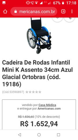Cadeira de rodas alumínio ortomix infantil - Foto 3