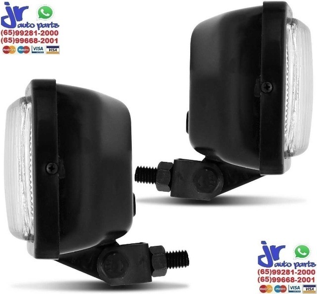 Kit Farol Milha Retangular Universal Auxiliar Neblina  - Foto 2