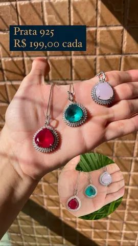 Colar gota comédia cravejada prata 925 rubi turmalina rosa quartzo 