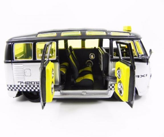 Kombi Custom Van Samba Preto Cinza Taxi Tunada Escala 1/25 - Foto 2