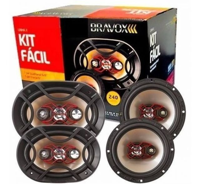 KIT Fácil Auto Falante 6 + 6X9 B3X69X Bravox