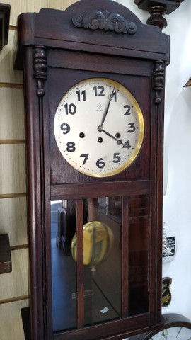 Relógio antigo carrilhão Junghans, Gustav Becker, Duas Setas, Reguladora