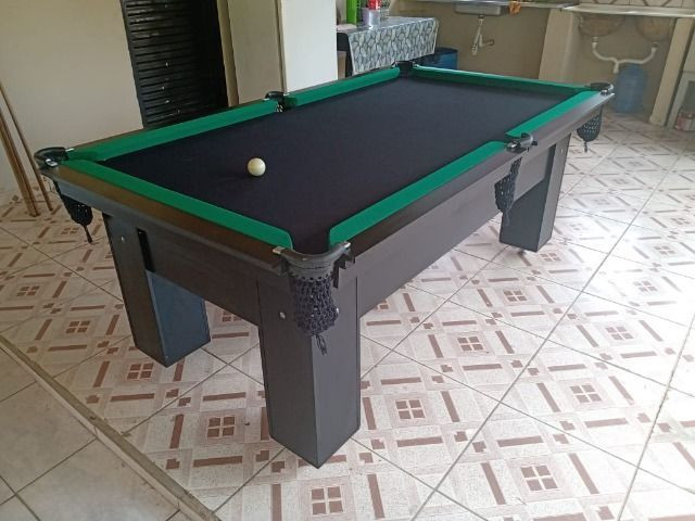 Mesa Charme Pgto na Entrega Cor Preta Tecido Preto e Borda Verde FETM9801 - Foto 3