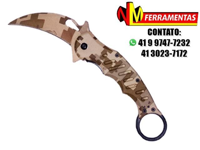 Canivete Tático Karambit Camuflado Desert Ll82259