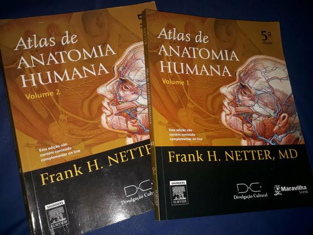Dois Atlas de Anatomia Humana de Frank Netter - volumes 1 e 2