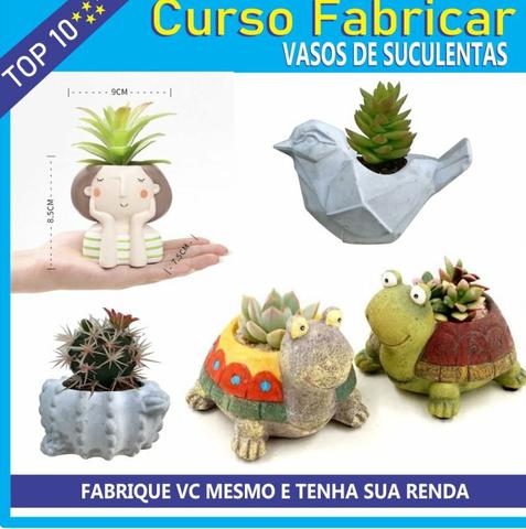 Curso de forma de vasos de suculentas tenha uma renda extra em sua casa