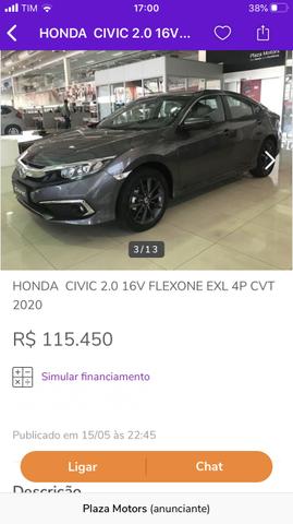 Honda Civic 2020 G10 EXL 2.0 Só 5.000 KM! Oportunidade!! - Foto 20