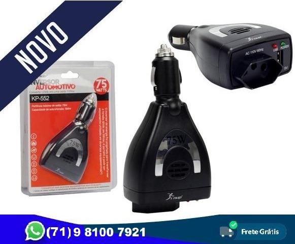 Inversor Conversor Automotivo 75w 12v P/ 110v Veicular (Novo) - Foto 5