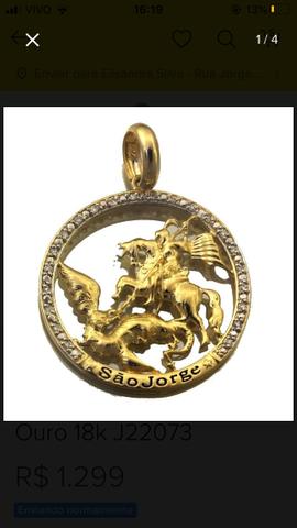 Pingente ouro 18k com 22 BRILHANTES