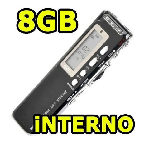 Mini Gravador De Áudio Voz Digital 8gb Escuta Telefônica