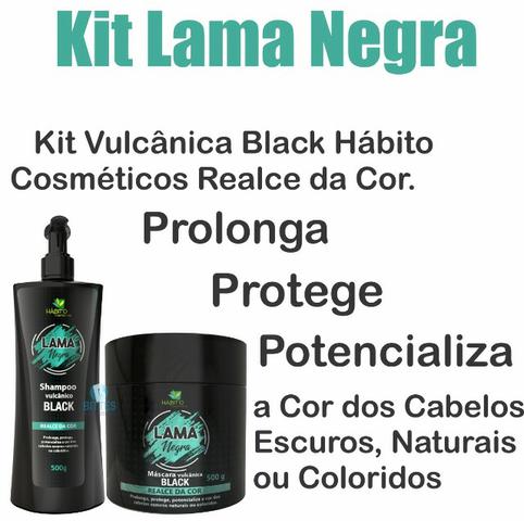 Kit Para Cabelos Pretos Kit Black Vulvânia Lama Negra Hábito Cosméticos 923 - Foto 2