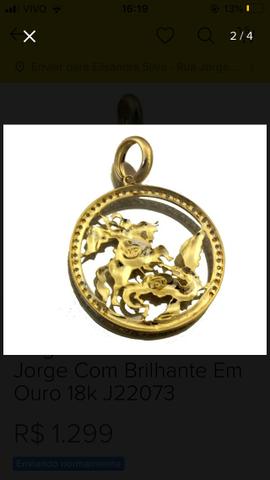 Pingente ouro 18k com 22 BRILHANTES - Foto 2