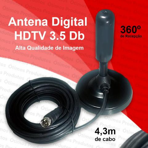 Antena Tv Digital Hdtv 3,5 Dbi Interna E Externa