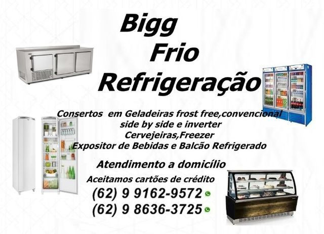 Refrigeradores:Consertos de Cervejeiras\Geladeiras\Freezer\Expositor de bebidas e etc.