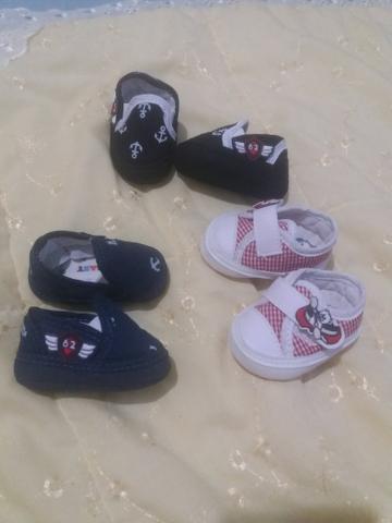 1 bolsa média maternidade (menino) 3 pares de sapatinhos