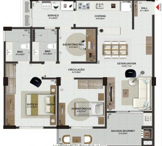 Apartamento amplo com vista para o mar - Praia Comprida - Foto 15